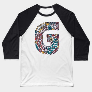 Tropical Letter G Baseball T-Shirt